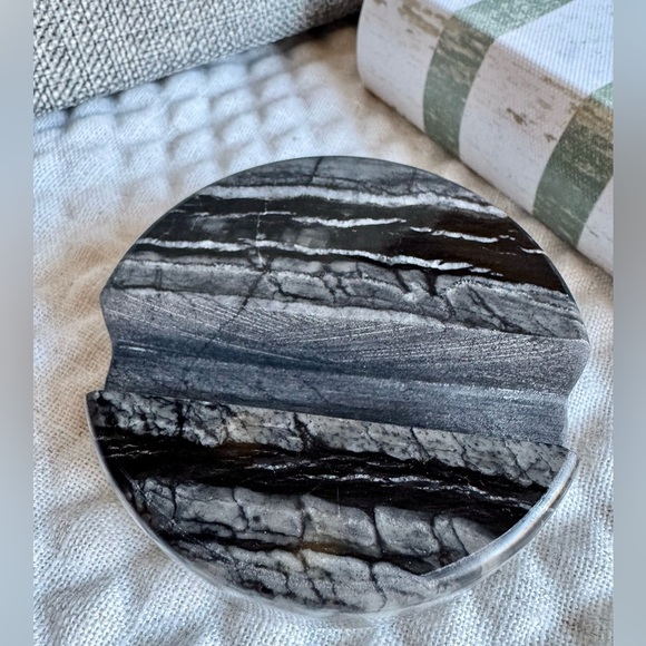 New Natural Gray Black Jasper Quartz Stone Cell Phone Free-Standing Holder Stand - Picture 4 of 10